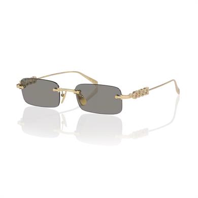 Gucci GG 1808S 003 52 Unisex Dikdörtgen Gold Metal Güneş Gözlüğü