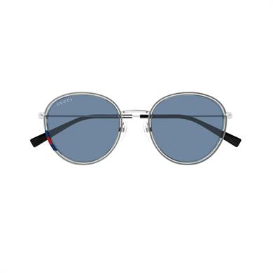 Gucci GG 1849S 003 51 Unisex Oval Gri Metal Güneş Gözlüğü
