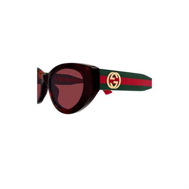 Gucci GG 1862S 003 52 Kadın Cat Eye Kırçıllı Kırmızı Kemik Güneş Gözlüğü