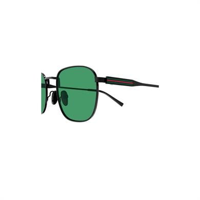 Gucci GG 1876S 004 50 Unisex Kare Siyah Metal Güneş Gözlüğü