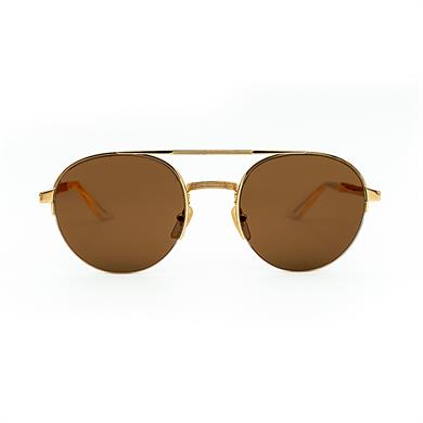 Gucci GG 0984S 002 53 Unisex Gold Metal Oval Güneş Gözlüğü