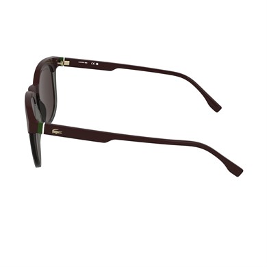 Lacoste L 6073S 601 52 Unisex Oval Bordo Şeffaf Gri Çok Renkli Kemik Güneş Gözlüğü