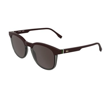 Lacoste L 6073S 601 52 Unisex Oval Bordo Şeffaf Gri Çok Renkli Kemik Güneş Gözlüğü