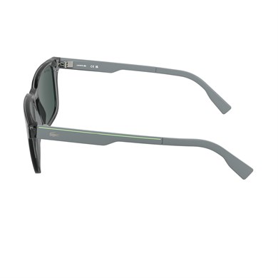 Lacoste L 6077S 035 55 Unisex Dikdörtgen Şeffaf Gri Kemik Güneş Gözlüğü