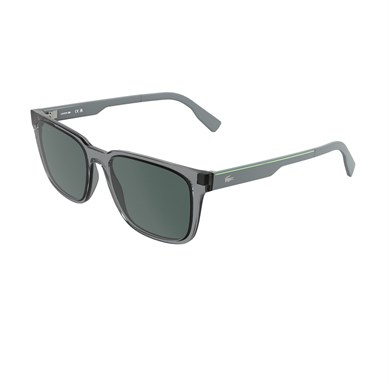 Lacoste L 6077S 035 55 Unisex Dikdörtgen Şeffaf Gri Kemik Güneş Gözlüğü
