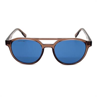 Lacoste L 6008S 210 53 Erkek Oval Şeffaf Kahverengi Kemik Güneş Gözlüğü