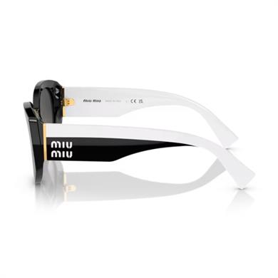 Miu Miu 03WS 1AB5S0 53 Kadın Geometrik Siyah Kemik Güneş Gözlüğü