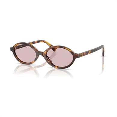 MIU MIU 04ZS 14L4I0 50 Kadın Oval Kırçıllı Kahverengi Kemik Güneş Gözlüğü