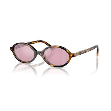 Miu Miu 04ZS VAU50D 50 Kadın Oval Kırçıllı Kahverengi Kemik Güneş Gözlüğü