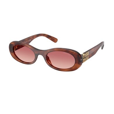 Miu Miu 06ZS 26E50U 50 Kadın Oval Kırçıllı Kahverengi Kemik Güneş Gözlüğü