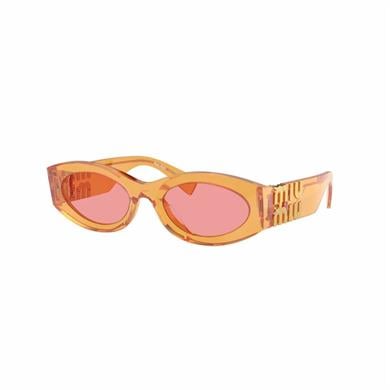 Miu Miu 11WS 12T1D0 54 Kadın Oval Şeffaf Sarı Kemik Güneş Gözlüğü