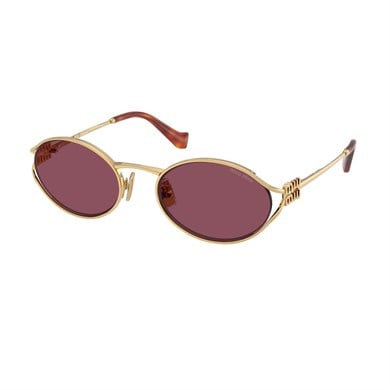 MIU MIU 52YS 5AK20Y 54 Kadın Oval Gold Metal Güneş Gözlüğü