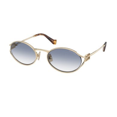 MIU MIU 52YS ZVN80O 54 Kadın Oval Gold Metal Güneş Gözlüğü