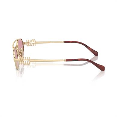 MIU MIU 54ZS ZVN50D 53 Kadın Oval Gold Metal Güneş Gözlüğü