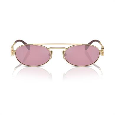 MIU MIU 54ZS ZVN50D 53 Kadın Oval Gold Metal Güneş Gözlüğü