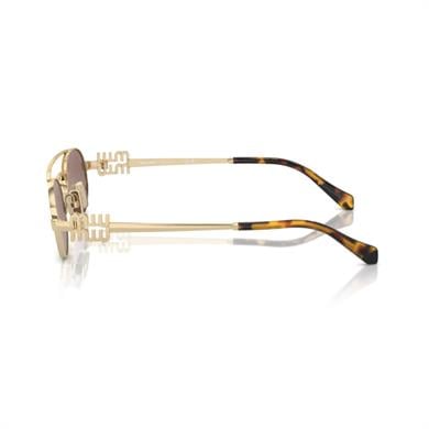 Miu Miu 54ZS ZVN70D 53 Kadın Oval Gold Metal Güneş Gözlüğü