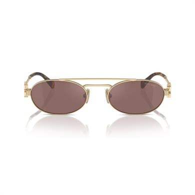Miu Miu 54ZS ZVN70D 53 Kadın Oval Gold Metal Güneş Gözlüğü