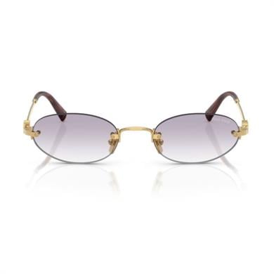 MIU MIU A54S 5AK04O 51 Kadın Oval Gold Metal Güneş Gözlüğü