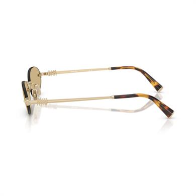 MIU MIU A54S ZVN10R 51 Kadın Oval Gold Metal Güneş Gözlüğü