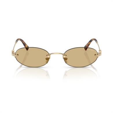 MIU MIU A54S ZVN10R 51 Kadın Oval Gold Metal Güneş Gözlüğü