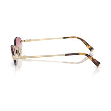 MIU MIU A54S ZVN70O 51 Kadın Oval Gold Metal Güneş Gözlüğü