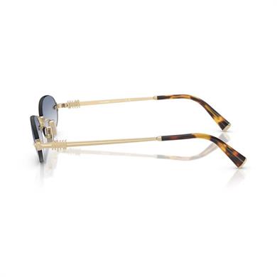 MIU MIU A54S ZVN80O 51 Kadın Oval Gold Metal Güneş Gözlüğü
