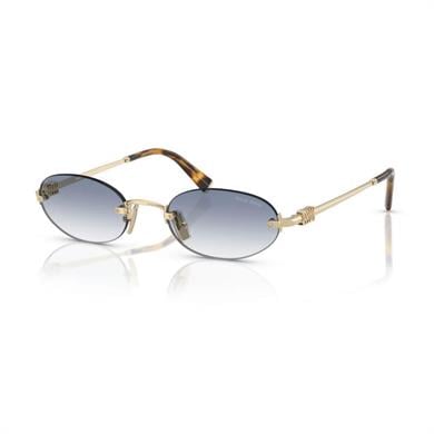 MIU MIU A54S ZVN80O 51 Kadın Oval Gold Metal Güneş Gözlüğü