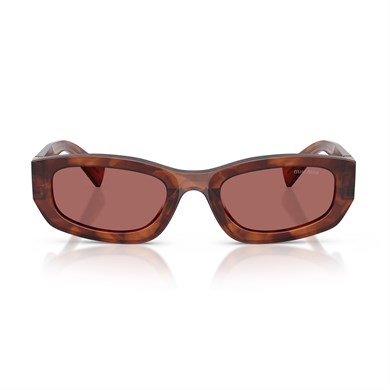 Miu Miu B04S 26E80B 53 Kadın Dikdörtgen Kırçıllı Kahverengi Kemik Güneş Gözlüğü