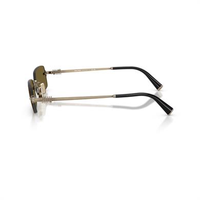 MIU MIU B50S 26C09Z 50 Unisex Dikdörtgen Mat Gold Metal Güneş Gözlüğü
