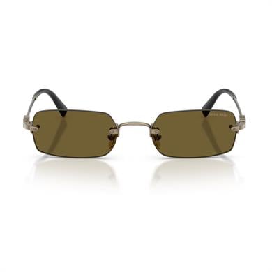 MIU MIU B50S 26C09Z 50 Unisex Dikdörtgen Mat Gold Metal Güneş Gözlüğü