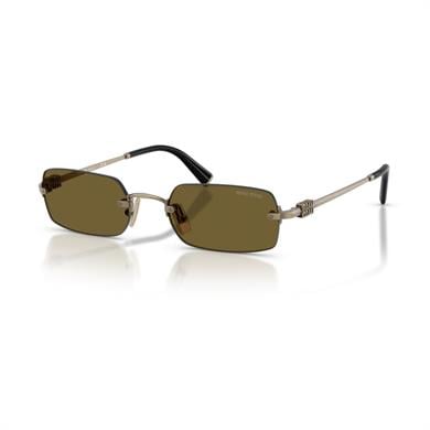 MIU MIU B50S 26C09Z 50 Unisex Dikdörtgen Mat Gold Metal Güneş Gözlüğü