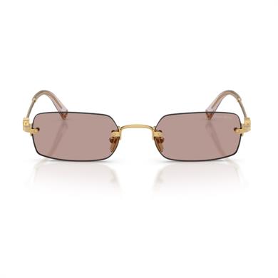 MIU MIU B50S 5AK20I 50 Unisex Dikdörtgen Gold Metal Güneş Gözlüğü