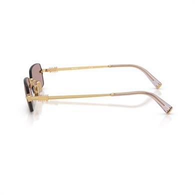 MIU MIU B50S 5AK20I 52 Unisex Dikdörtgen Gold Metal Güneş Gözlüğü