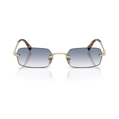 MIU MIU B50S ZVN80O 52 Unisex Dikdörtgen Gold Metal Güneş Gözlüğü