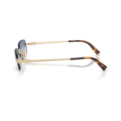 MIU MIU B50S ZVN80O 52 Unisex Dikdörtgen Gold Metal Güneş Gözlüğü