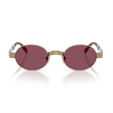 MIU MIU B51S 7OE30Y 47 Kadın Oval Gold Metal Güneş Gözlüğü