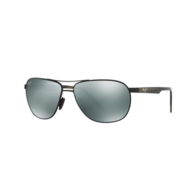 Maui Jim MJ 0728S 0012M 61 Erkek Polarize Geometrik Aynalı Siyah Metal Güneş Gözlüğü