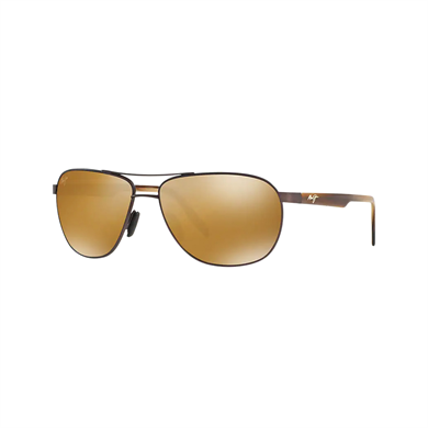 Maui Jim MJ 0728S 00201M 61 Erkek Polarize Geometrik Aynalı Kahverengi Metal Güneş Gözlüğü