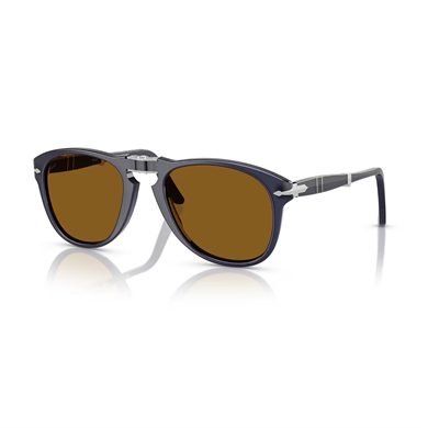 Persol PO 0714 121733 54 Erkek Pilot Mavi Katlanabilir Kemik Güneş Gözlüğü