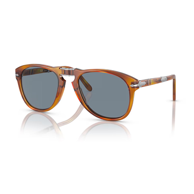 Persol PO 0714SM 9656 54 Erkek Pilot Kırçıllı Kahverengi Katlanabilir Kemik Güneş Gözlüğü