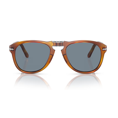 Persol PO 0714SM 9656 54 Erkek Pilot Kırçıllı Kahverengi Katlanabilir Kemik Güneş Gözlüğü