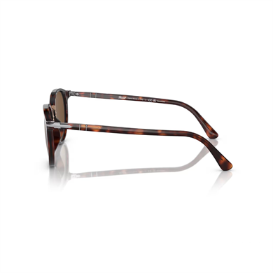 Persol PO 3210S 2457 54 Unisex Polarize Oval Kırçıllı Kahverengi Kemik Güneş Gözlüğü