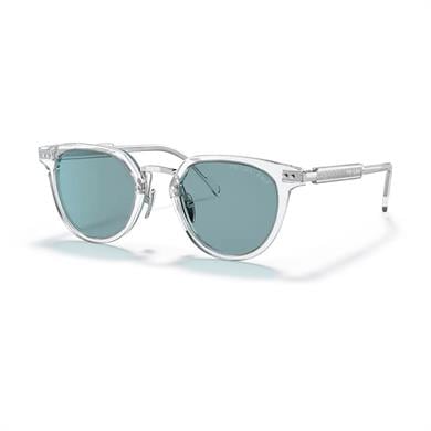 Prada PR 17YS 2AZ04D 49 Unisex Oval Polarize Şeffaf Kristal Kemik Güneş Gözlüğü