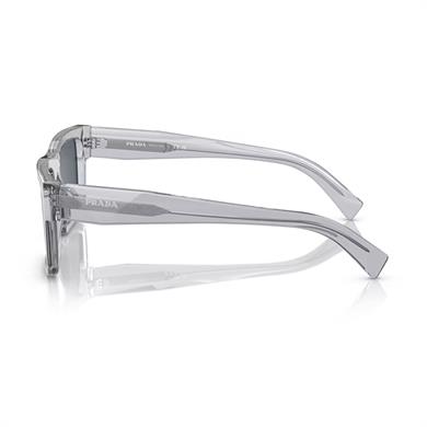 Prada PR 19WS U4309T 52 Unisex Dikdörtgen Şeffaf Kristal Gri Kemik Güneş Gözlüğü