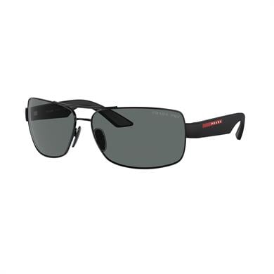 Prada PS 50ZS 1AB02G 65 Linea Rossa Polarize Erkek Yastık Siyah Metal Güneş Gözlüğü
