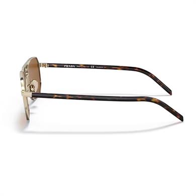 Prada PR 58YS ZVN5Y1 57 Polarize Erkek Dikdörtgen Gold Metal Güneş Gözlüğü