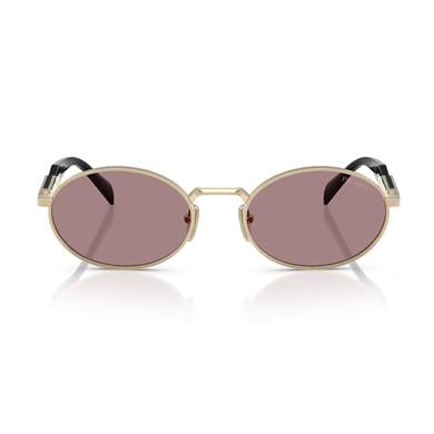 Prada PR 65ZS ZVN20I 55 Kadın Oval Gold Metal Güneş Gözlüğü