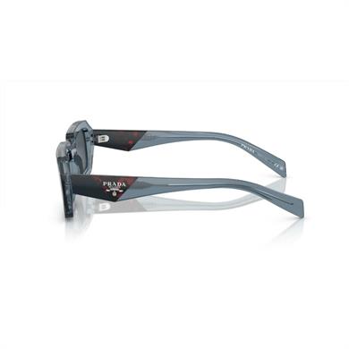 Prada PR A12S 19070B 52 Kadın Geometrik Şeffaf Mavi Kemik Güneş Gözlüğü