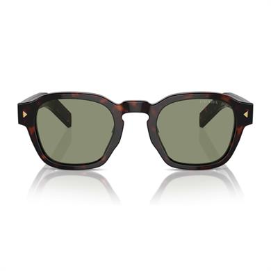 Prada PR A16S 17N20G 52 Polarize Unisex Geometrik Kırçıllı Kahverengi Kemik Güneş Gözlüğü