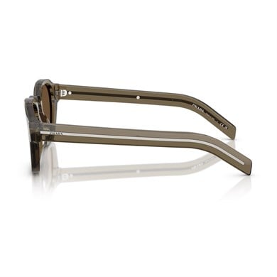 Prada PR A16S 18T70F 49 Unisex Geometrik Şeffaf Kahverengi Kemik Güneş Gözlüğü